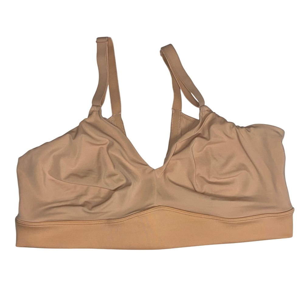 Harper Wilde Women's Triangle Bralette Tan Beige Size 2XL V-Neck Wireless